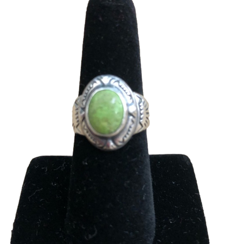 Sterling with Green Gemstone